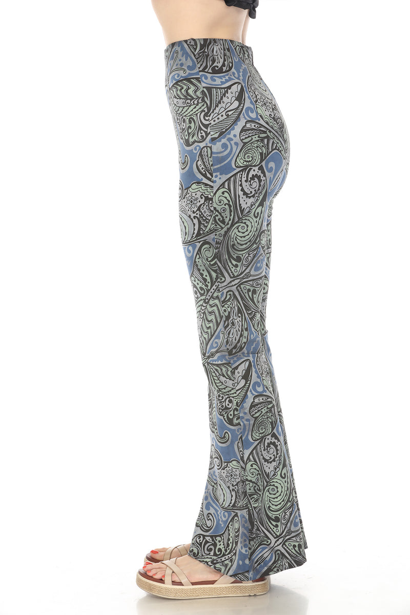 Butterfly Bellbottom Stretch Pants