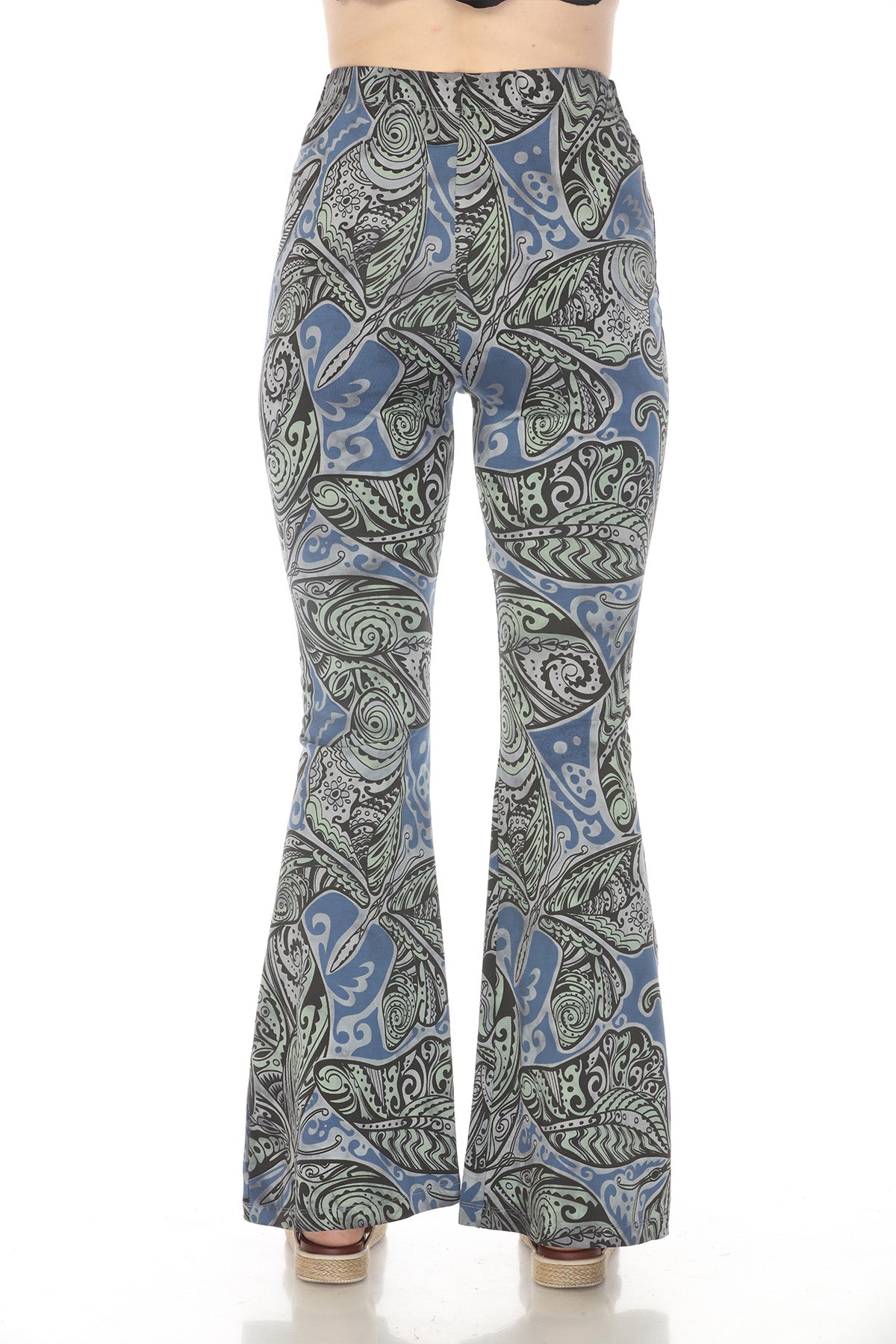 Butterfly Bellbottom Stretch Pants