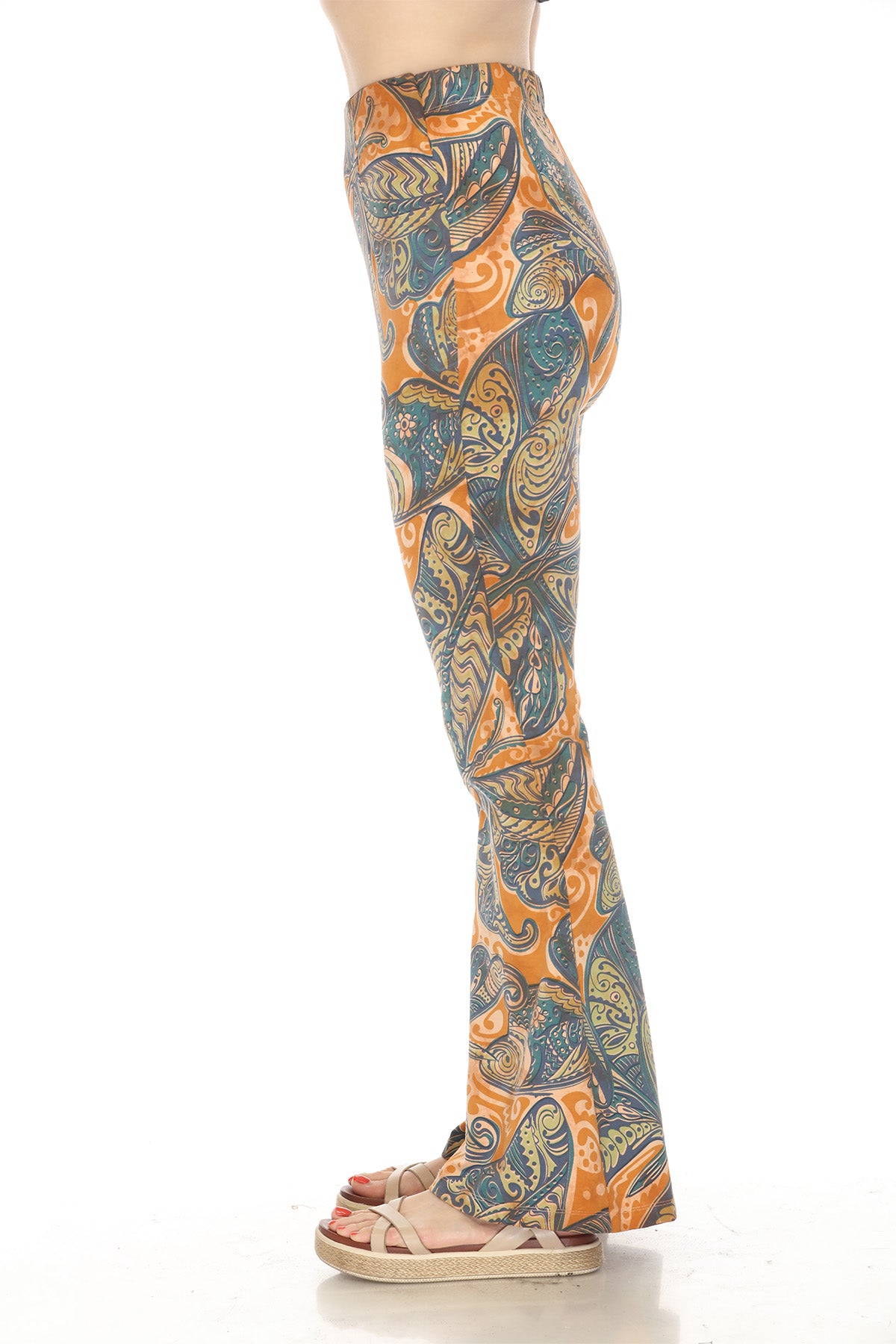 Butterfly Bellbottom Stretch Pants