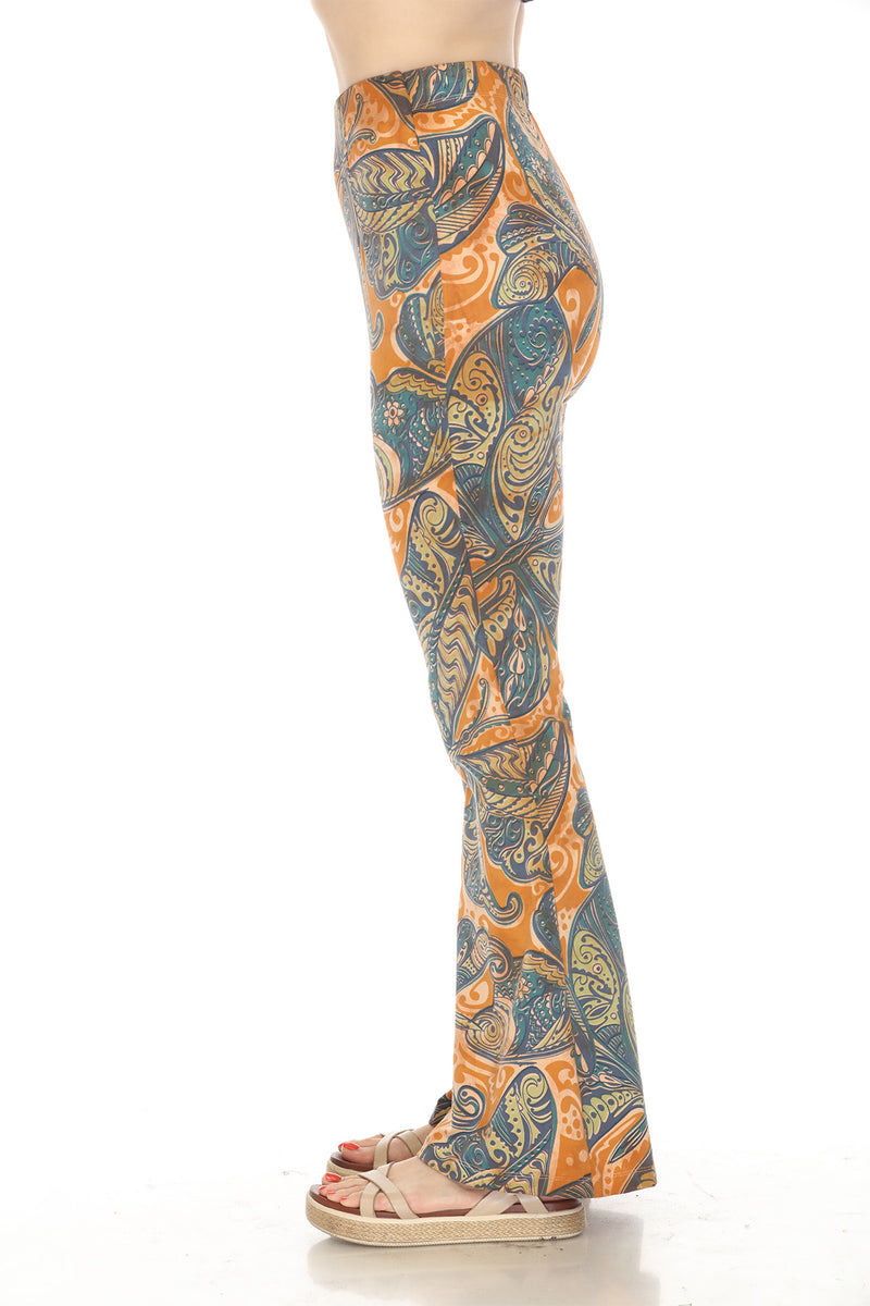 Butterfly Bellbottom Stretch Pants