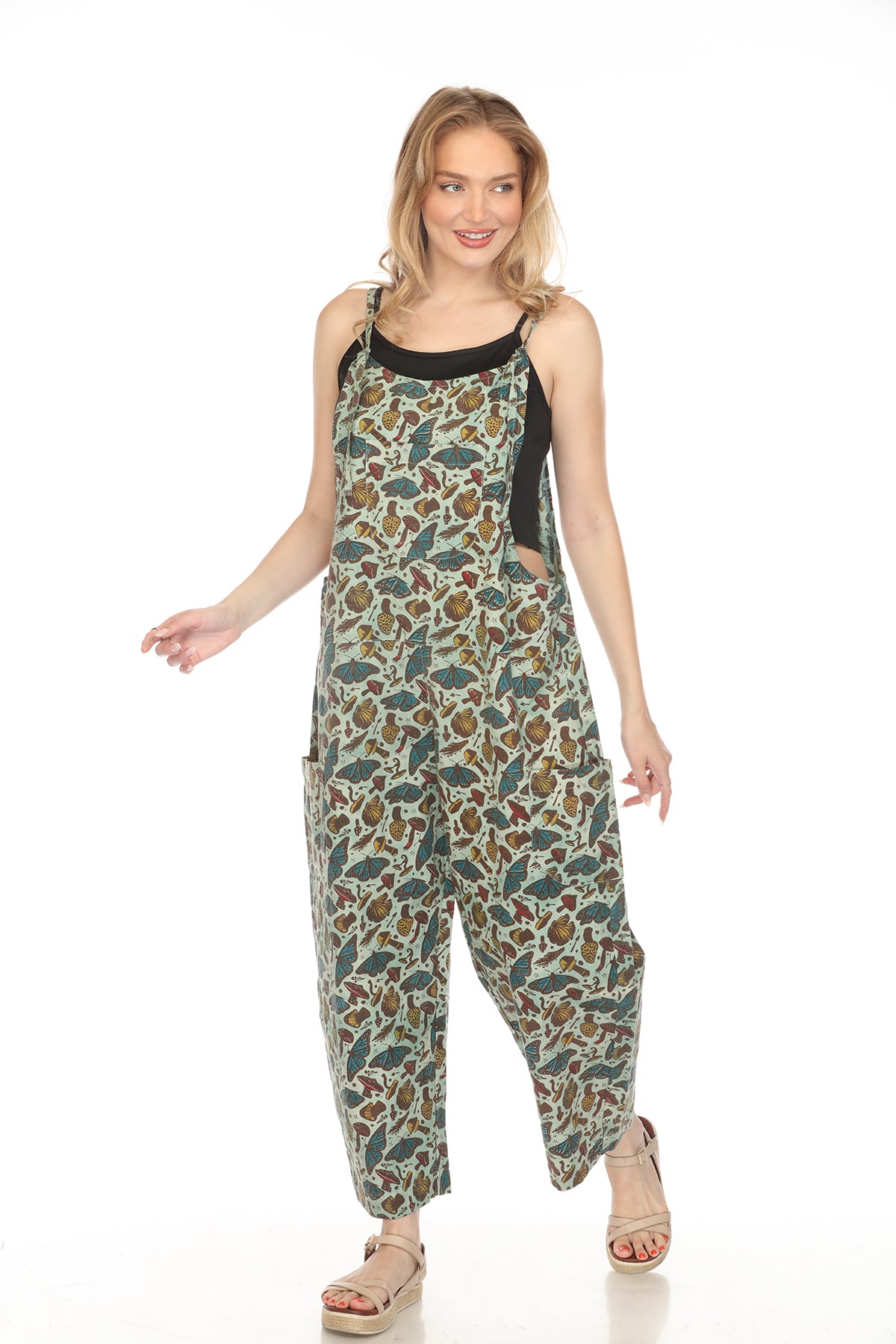 Homespun Butterfly Oversized Overalls