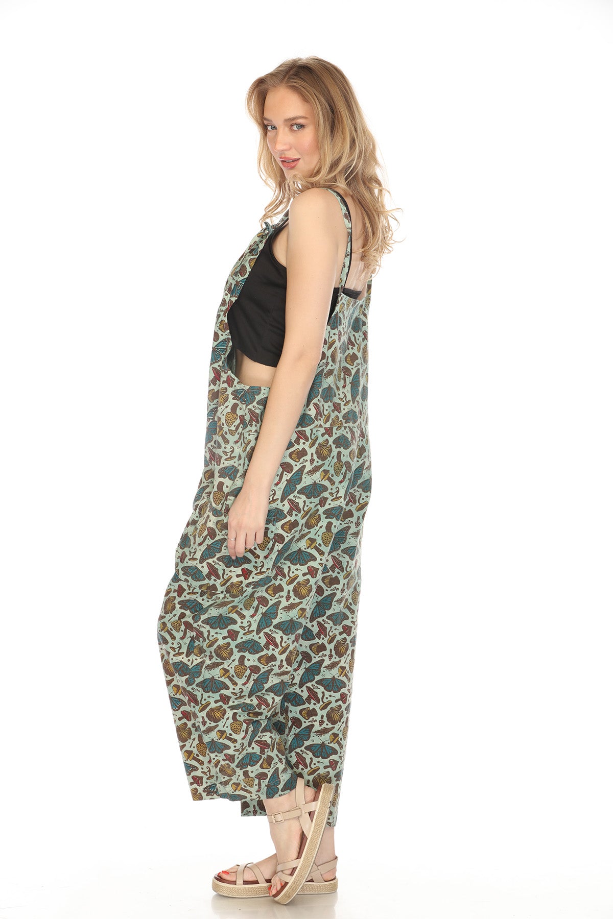 Homespun Butterfly Oversized Overalls