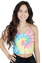 Load image into Gallery viewer, Tie-Dye Spiral Organic Cotton Strappy Crop Top