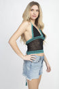 Load image into Gallery viewer, Tri Color Crochet Halter Top