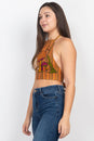 Load image into Gallery viewer, Mushroom Embroidery Halter Top