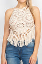 Load image into Gallery viewer, Mandala Halter Crochet Top