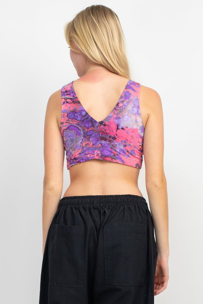 Psychedelic Marble Hi Neck Yoga Top