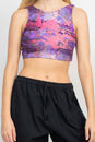 Load image into Gallery viewer, Psychedelic Marble Hi Neck Yoga Top
