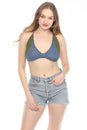 Load image into Gallery viewer, Tow Tone Crochet halter Top