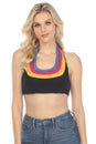 Load image into Gallery viewer, Rainbow Curved Yoke Crochet Top