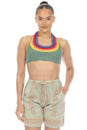 Load image into Gallery viewer, Rainbow Curved Yoke Crochet Top