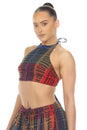 Load image into Gallery viewer, Woven Tribal Patch Print Halter Top