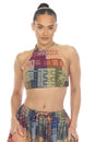 Load image into Gallery viewer, Woven Tribal Patch Print Halter Top