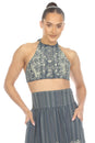 Load image into Gallery viewer, Midnight Floral Halter Top