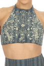 Load image into Gallery viewer, Midnight Floral Halter Top
