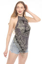 Load image into Gallery viewer, Fringe Paisley Halter Top