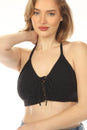 Load image into Gallery viewer, Corset Laced Knit Halter Top