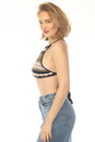 Load image into Gallery viewer, Crochet Flower Stripe Halter Top