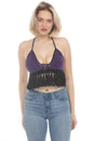 Load image into Gallery viewer, Laced Fringe Crochet Halter Top
