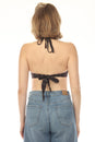 Load image into Gallery viewer, Mushroom Daisy Emb Halter Top