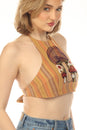 Load image into Gallery viewer, Mushroom Daisy Emb Halter Top