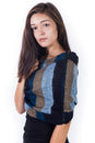 Load image into Gallery viewer, Warm tri stiped infinity scarf with Zipper