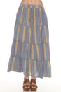 Load image into Gallery viewer, Stripe Tiered Maxi Skirt
