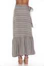 Load image into Gallery viewer, Ruffled Maxi Striped Wrap Skirt