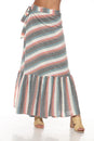 Load image into Gallery viewer, Ruffled Maxi Striped Wrap Skirt