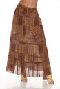Load image into Gallery viewer, Boho Patchwork Tiered Maxi Skirt