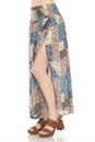 Load image into Gallery viewer, Mushroom Quilt Print Maxi Slit Skirt
