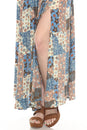 Load image into Gallery viewer, Mushroom Quilt Print Maxi Slit Skirt