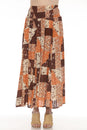 Load image into Gallery viewer, Mushroom Quilt Print Maxi Slit Skirt
