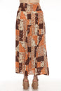 Load image into Gallery viewer, Mushroom Quilt Print Maxi Slit Skirt