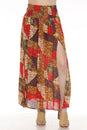 Load image into Gallery viewer, Mushroom Quilt Print Maxi Slit Skirt