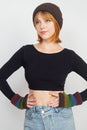 Load image into Gallery viewer, Multi Colored Striped Fingerless Gloves