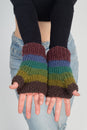 Load image into Gallery viewer, Multi Colored Striped Fingerless Gloves