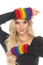 Load image into Gallery viewer, Multi Colored Striped Fingerless Gloves
