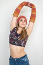 Load image into Gallery viewer, Faux Mohair Striped Armwarmers