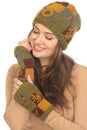 Load image into Gallery viewer, Knit Patachwork Cotttagecore Armwarmer