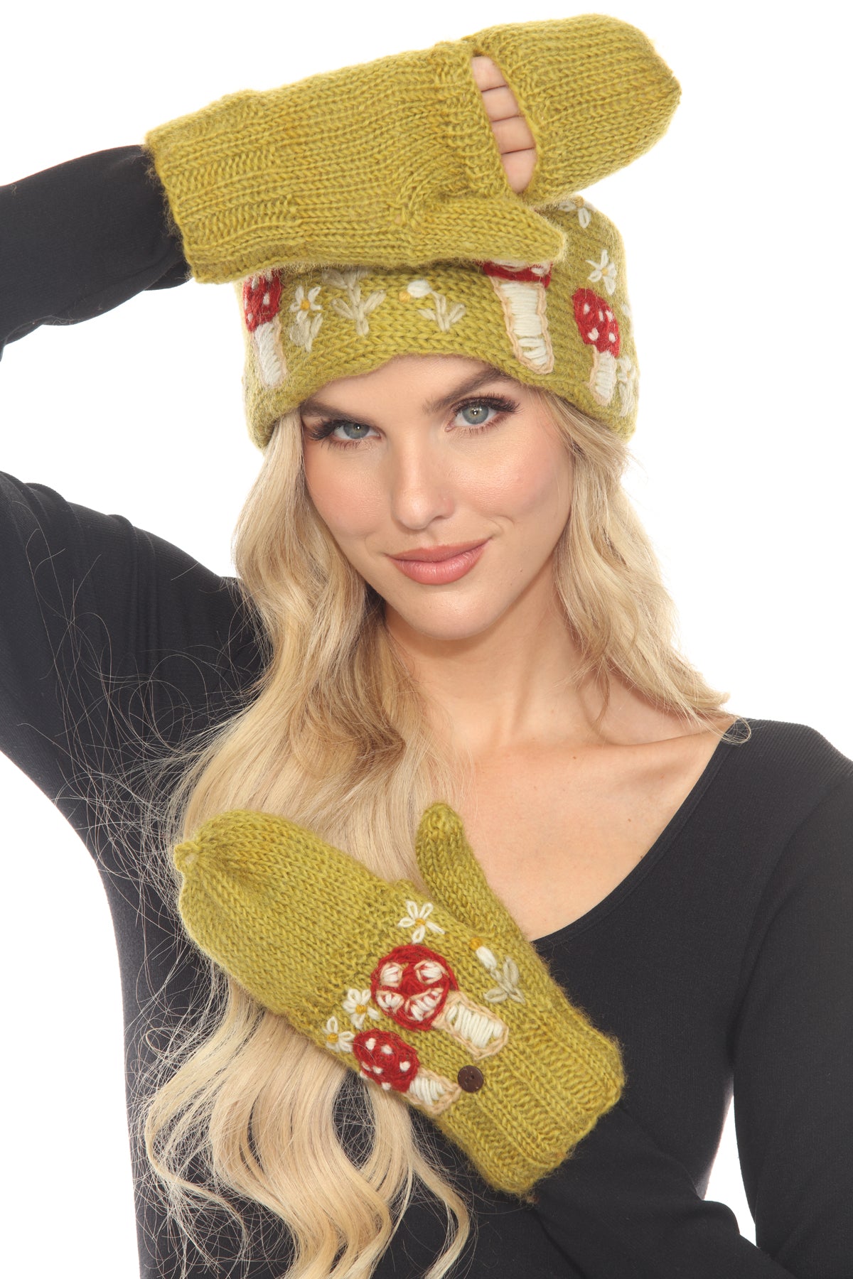 Hand Embroidery Mittens