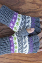 Load image into Gallery viewer, Winter Love Fingerless Wool Arm Warmers