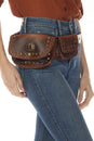 Load image into Gallery viewer, Leather Western Rivets Hip Belt