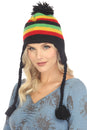 Load image into Gallery viewer, Rasta Stripe Earflap Winter Beanie Hat