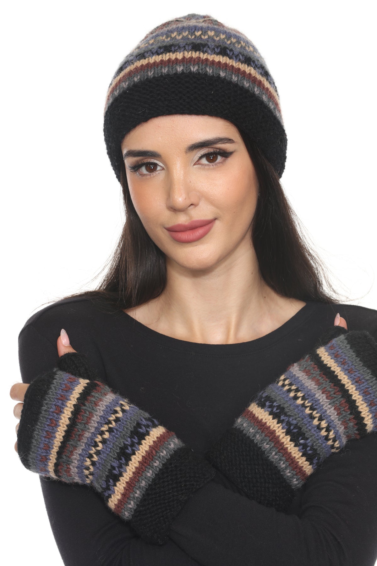 Cozy Striped Boho Beanie