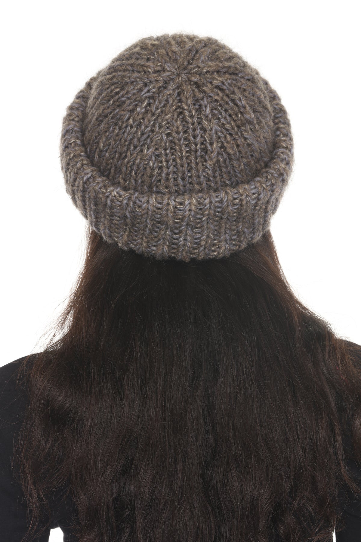 Rolled Faux Mohair Wol-Rib Beannie