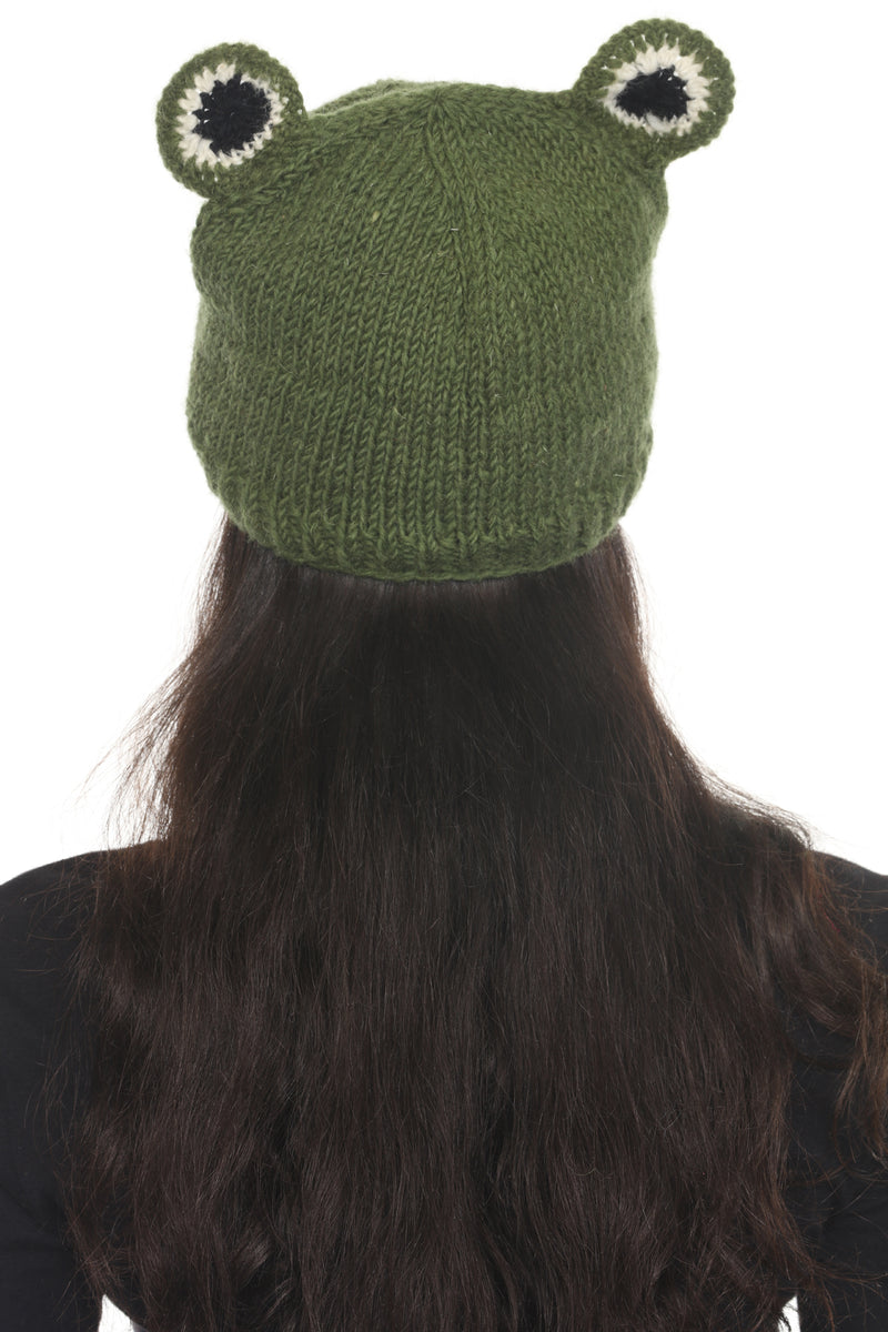 Wool FrogCharacter Green Beanie