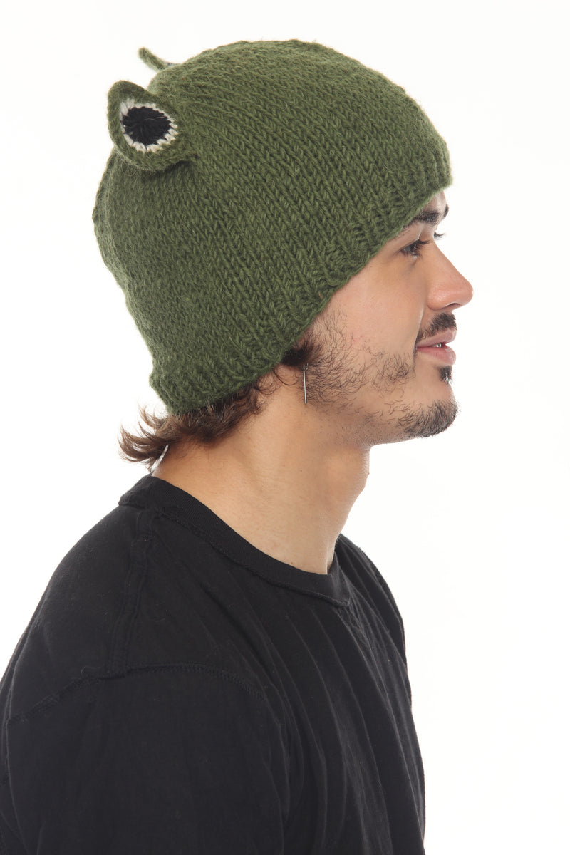 Wool FrogCharacter Green Beanie