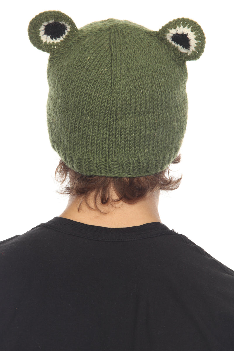Wool FrogCharacter Green Beanie
