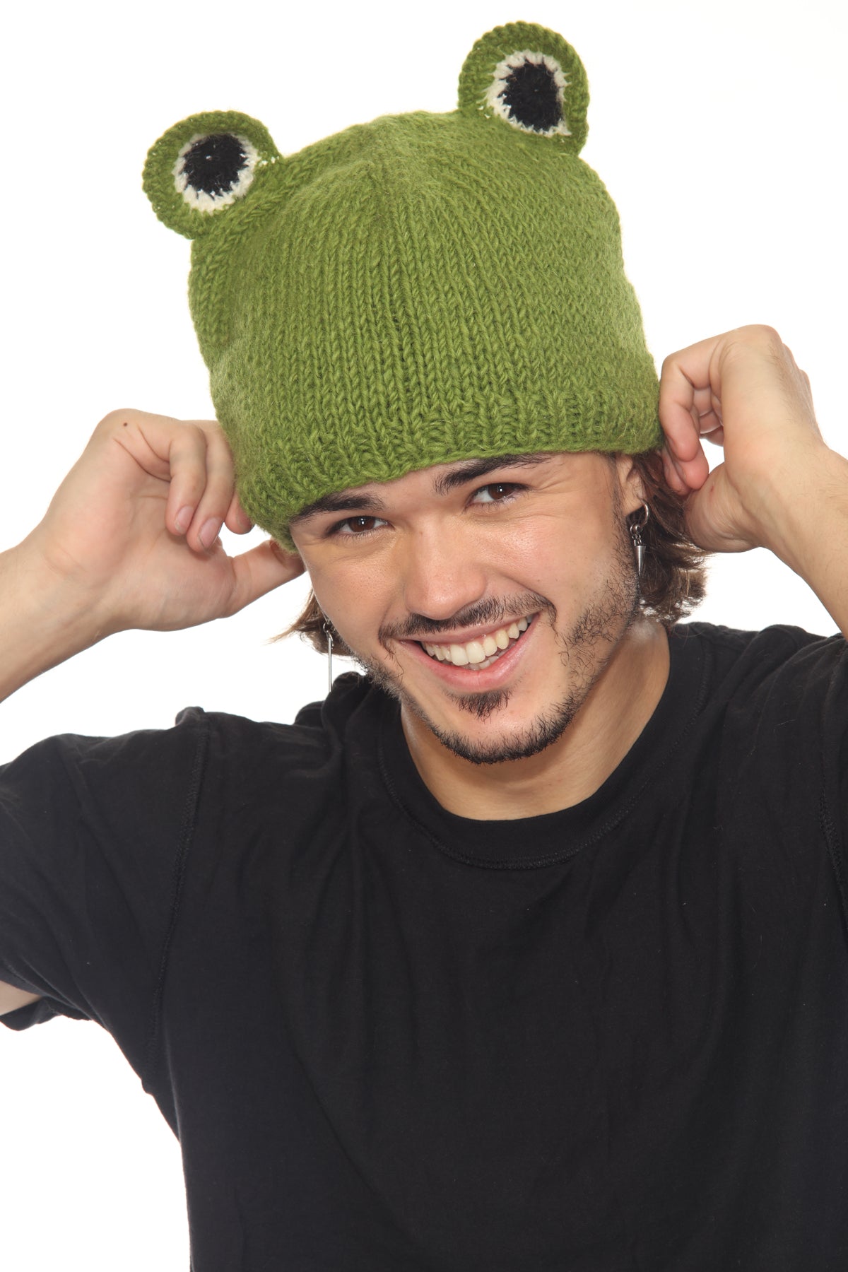 Wool FrogCharacter Green Beanie